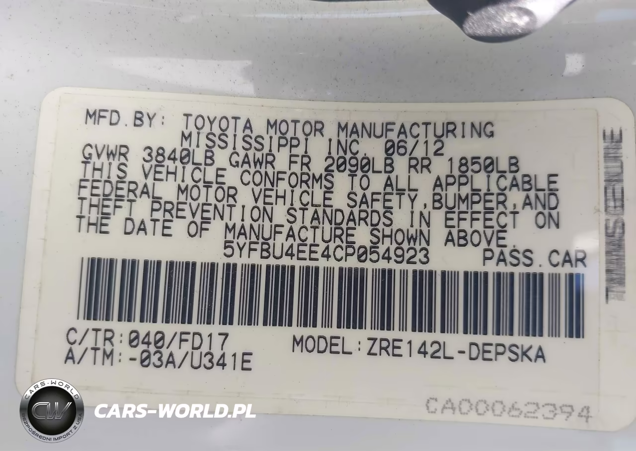 2012 Toyota Corolla S VIN:5YFBU4EE4CP054923 - 9