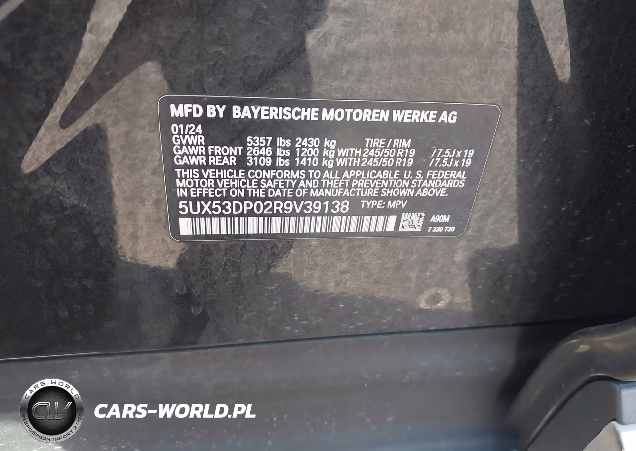 2024 BMW X3 xDrive30I VIN:5UX53DP02R9V39138 - 9