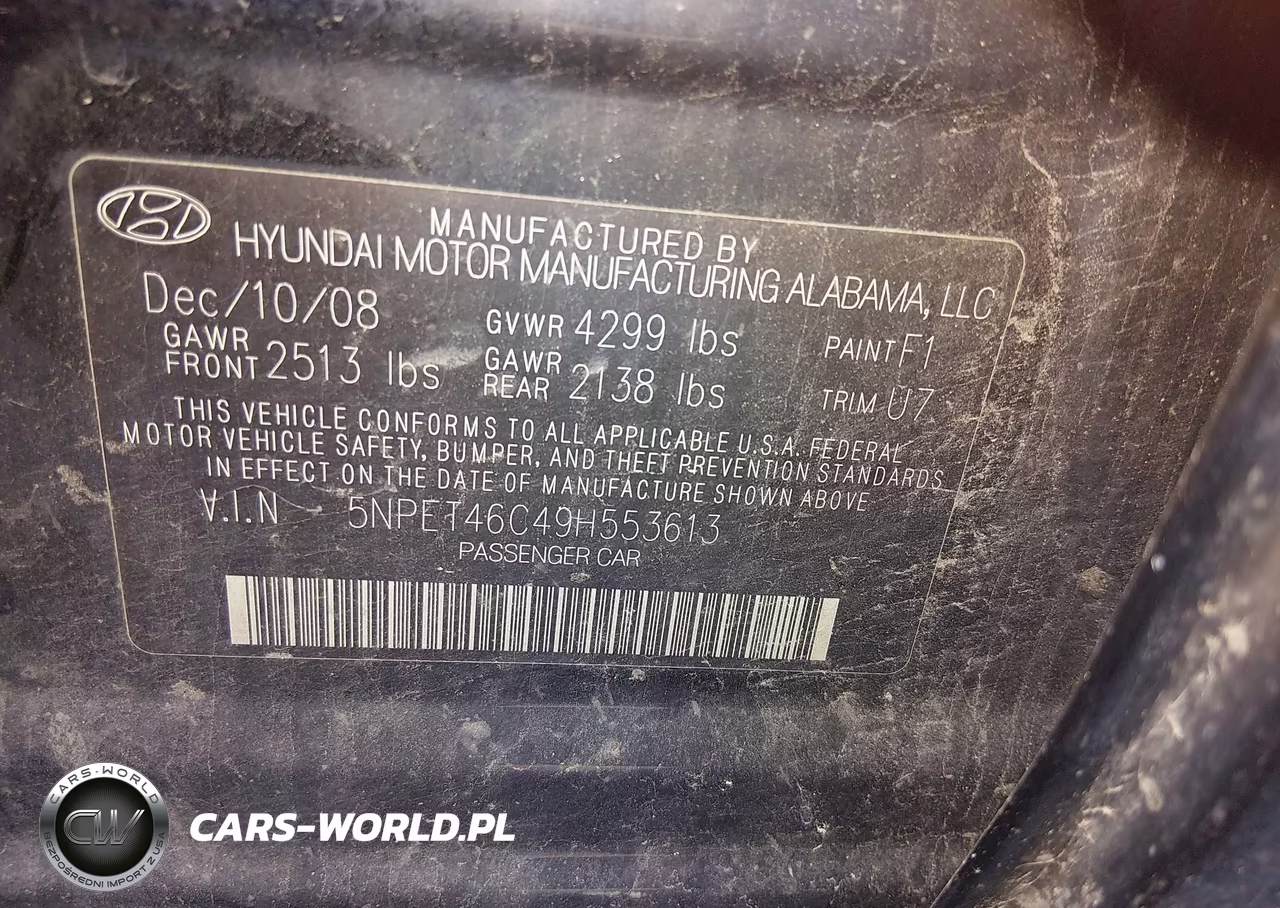 2009 Hyundai Sonata Gls VIN:5NPET46C49H553613 - 9