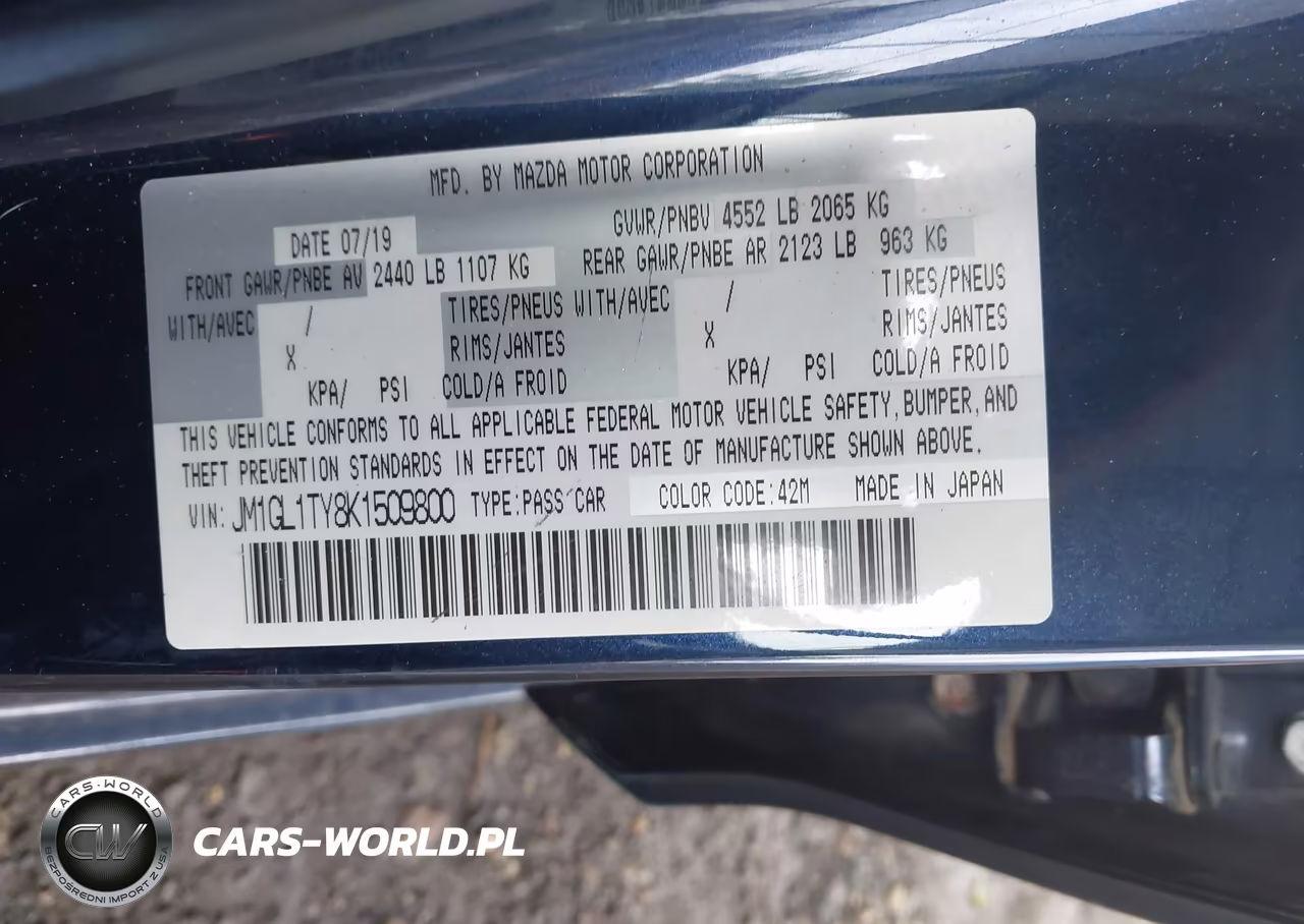 2019 Mazda Mazda6 Grand Touring VIN:JM1GL1TY8K1509800 - 9