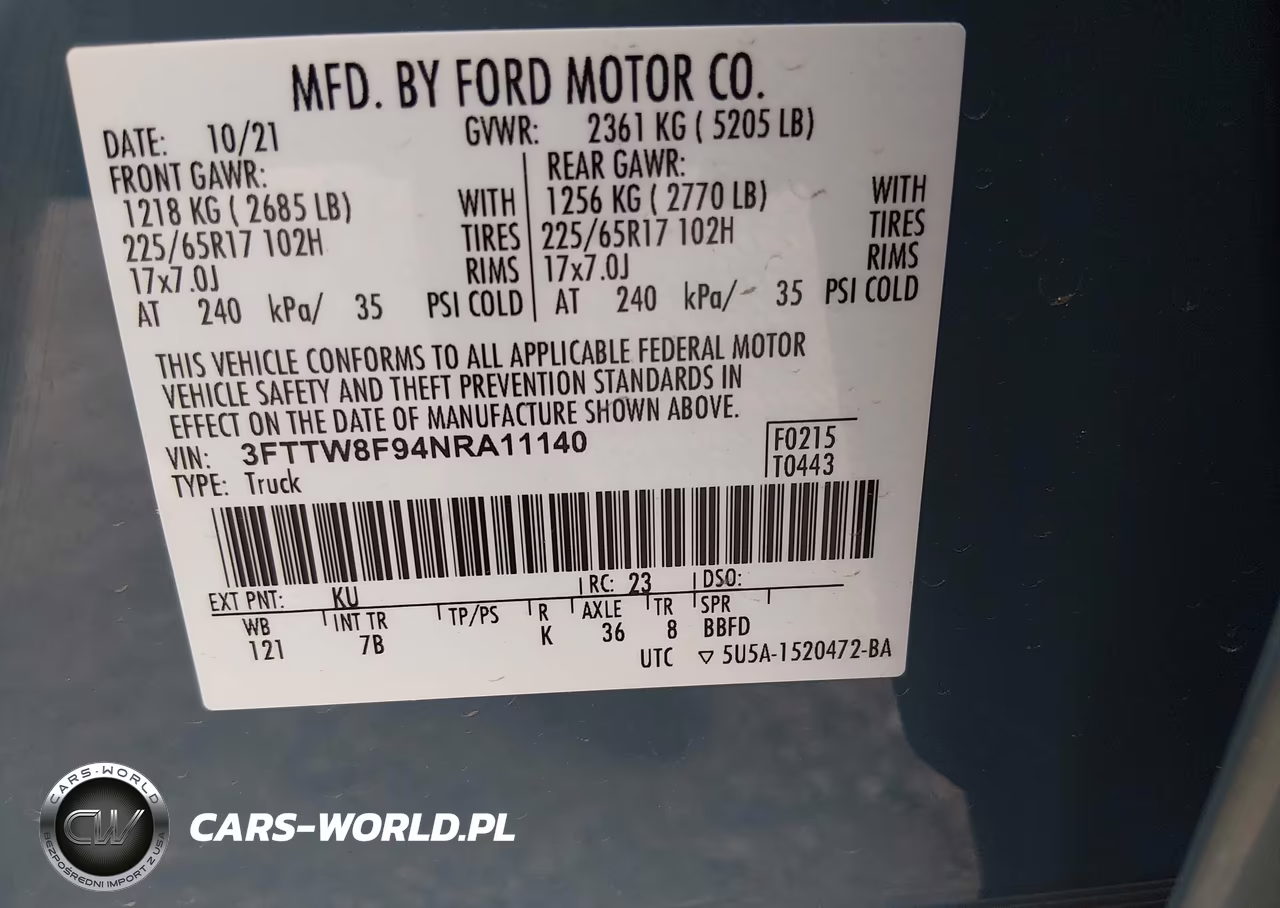 2022 Ford Maverick Xlt VIN:3FTTW8F94NRA11140 - 9