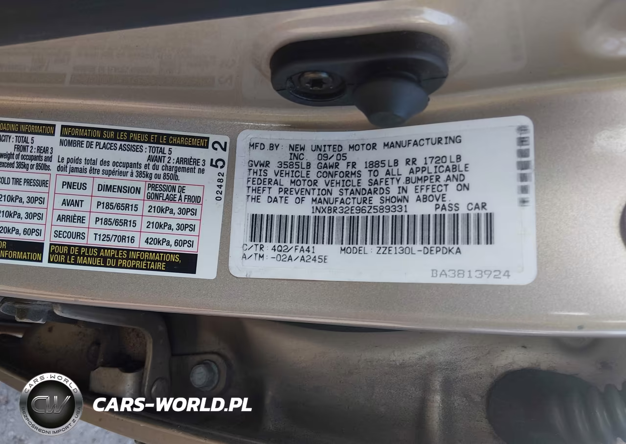 2006 Toyota Corolla Ce VIN:1NXBR32E96Z589331 - 9