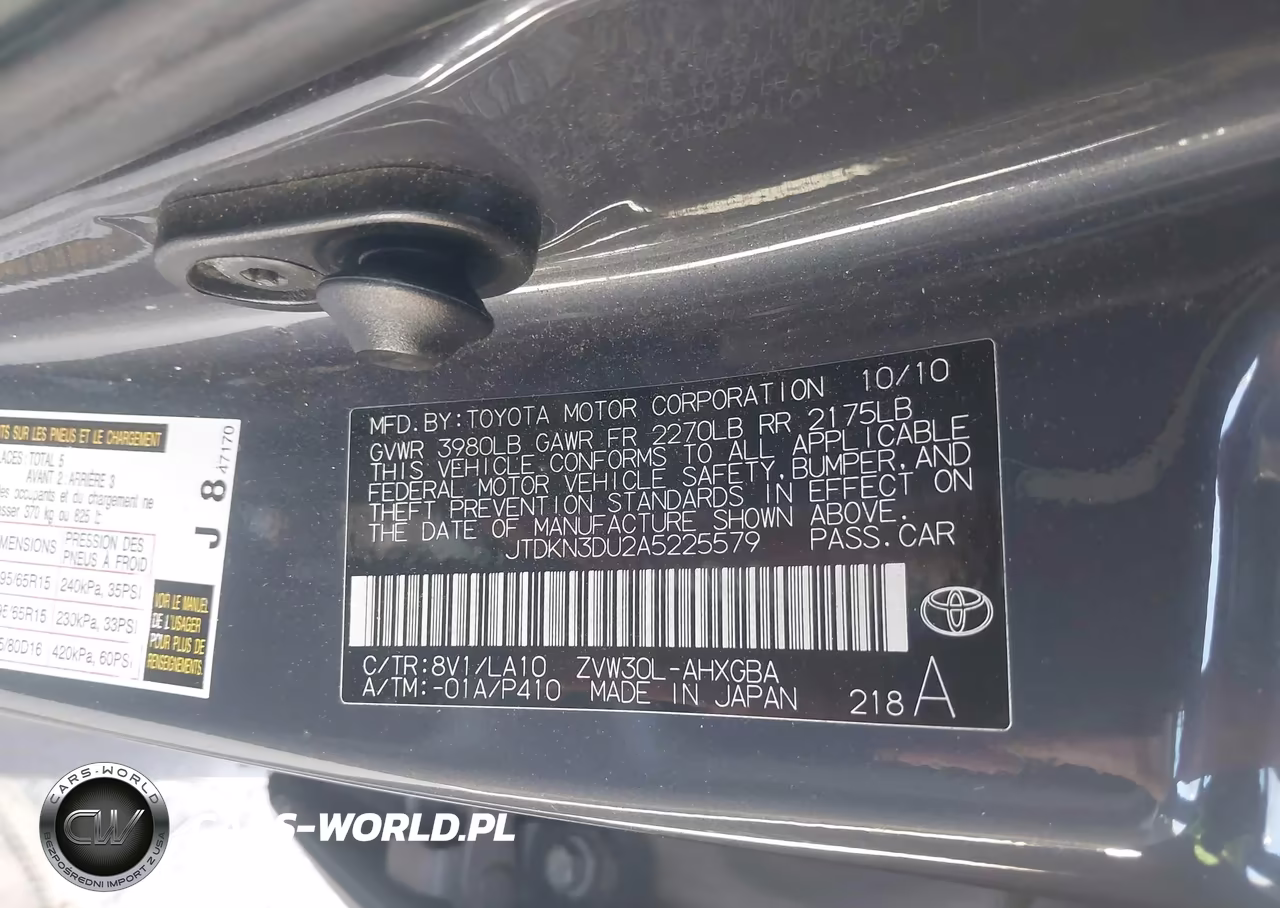 2010 Toyota Prius Iv VIN:JTDKN3DU2A5225579 - 9