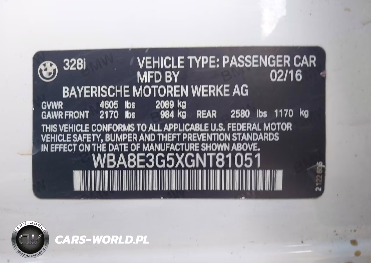 2016 BMW 328I xDrive VIN:WBA8E3G5XGNT81051 - 9