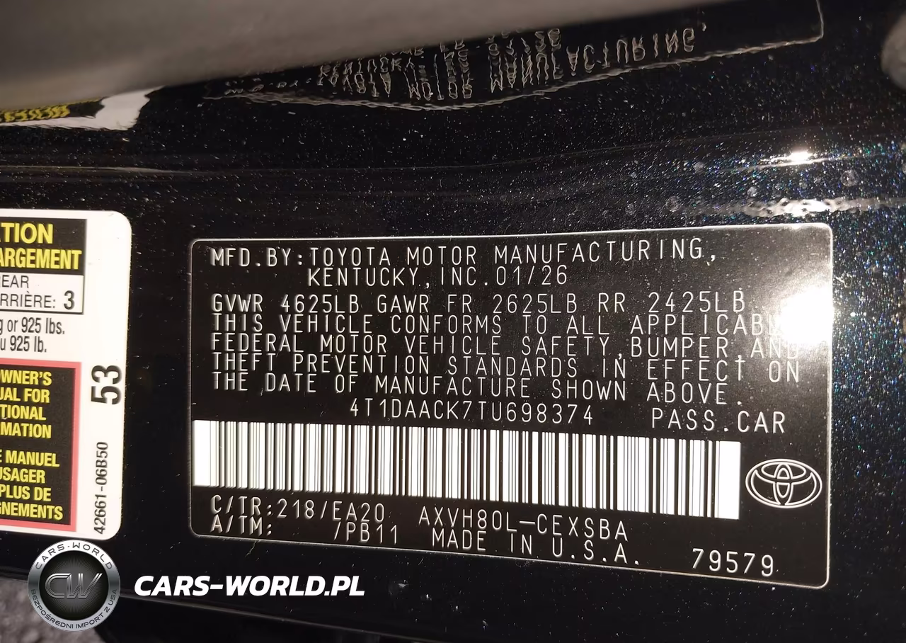 2026 Toyota Camry Nightshade VIN:4T1DAACK7TU698374 - 9
