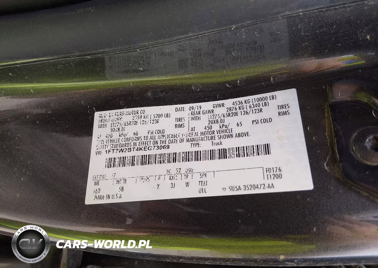2019 Ford F-250 Lariat VIN:1FT7W2BT4KEG73069 - 9