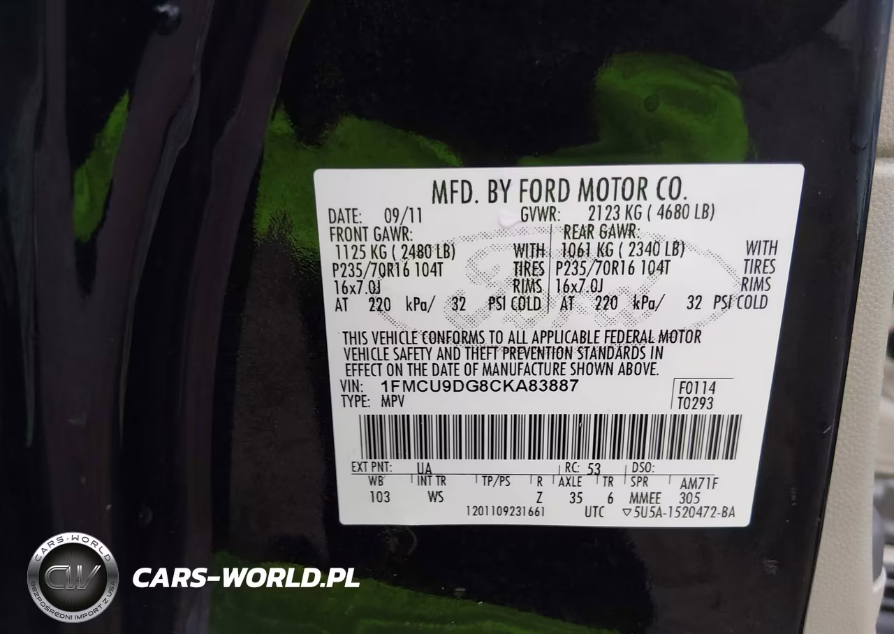 2012 Ford Escape Xlt VIN:1FMCU9DG8CKA83887 - 9