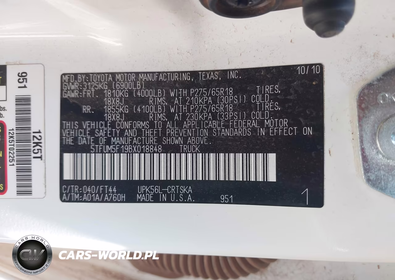 2011 Toyota Tundra Grade 4.6L V8 VIN:5TFUM5F19BX018848 - 9