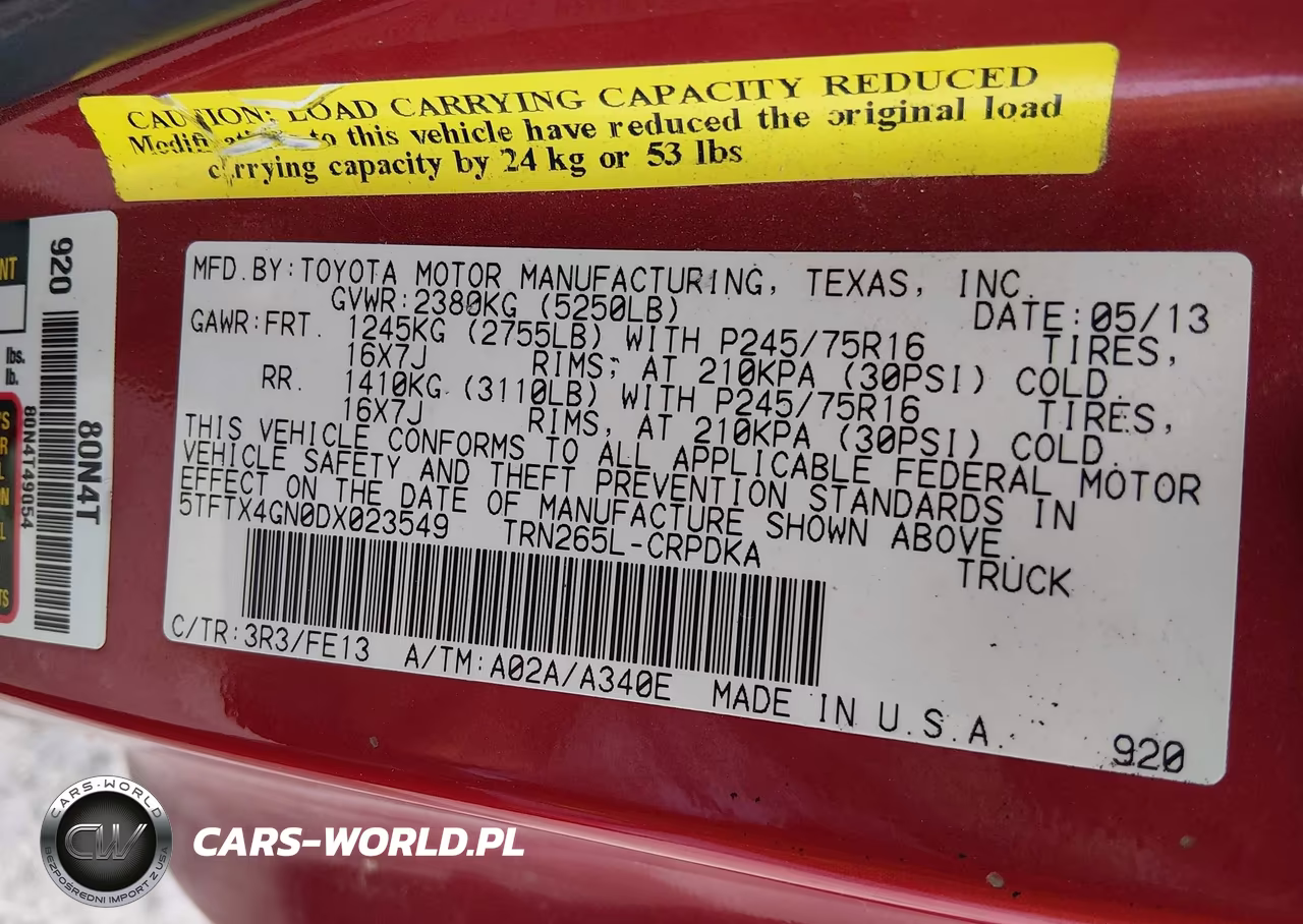 2013 Toyota Tacoma Prerunner VIN:5TFTX4GN0DX023549 - 9