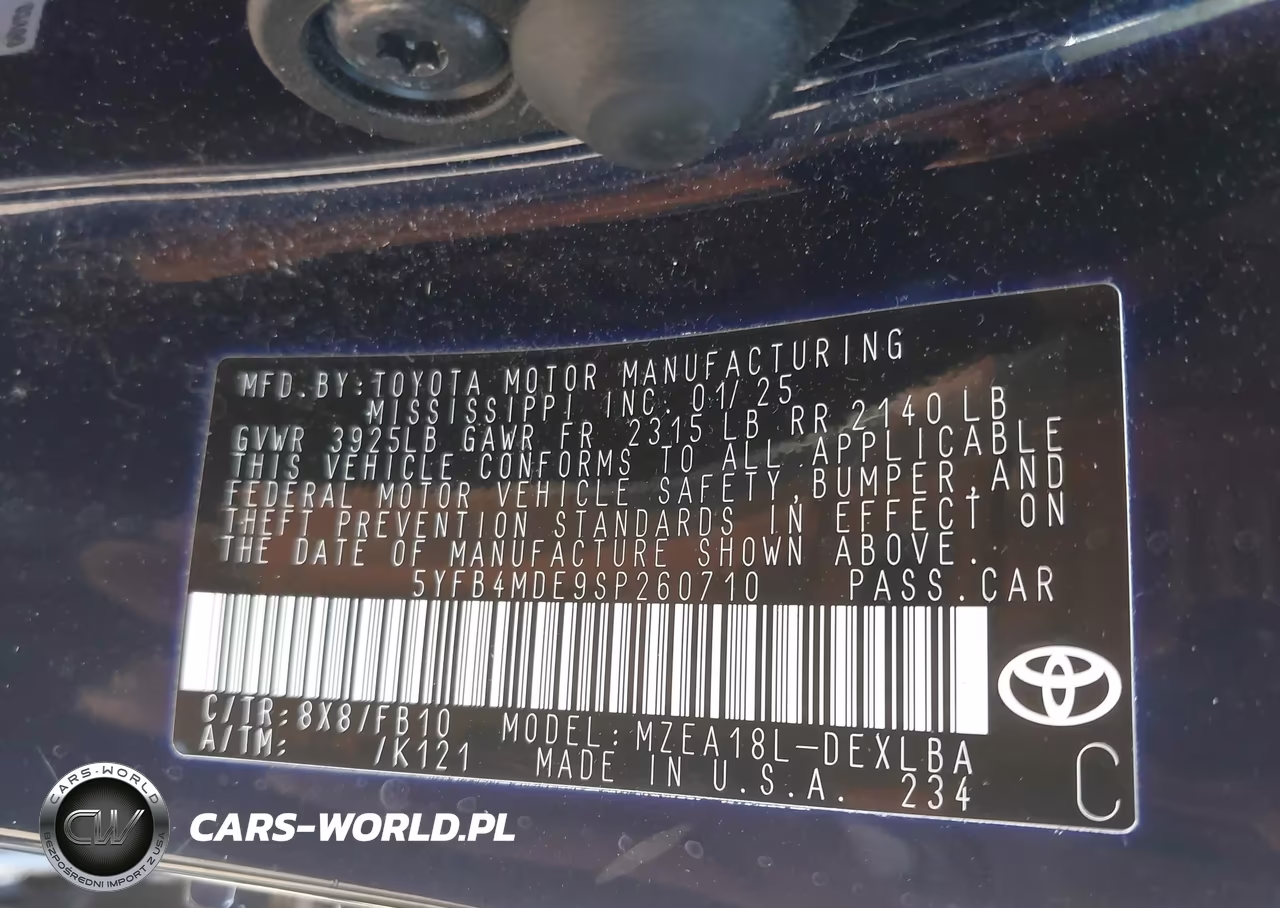 2025 Toyota Corolla Le VIN:5YFB4MDE9SP260710 - 9