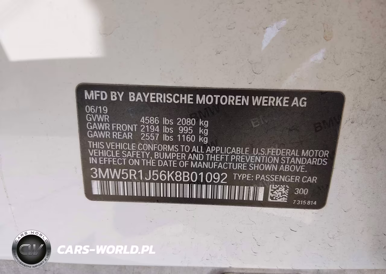2019 BMW 330I VIN:3MW5R1J56K8B01092 - 9