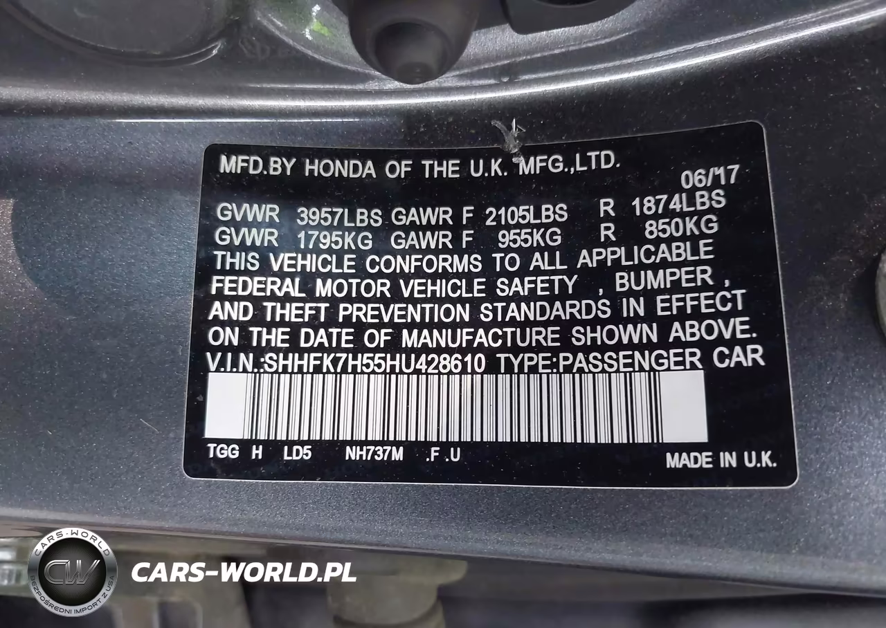 2017 Honda Civic Ex VIN:SHHFK7H55HU428610 - 9