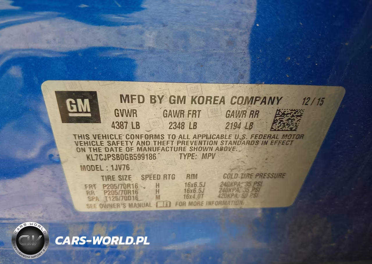 2016 Chevrolet Trax Lt VIN:KL7CJPSB0GB599186 - 9