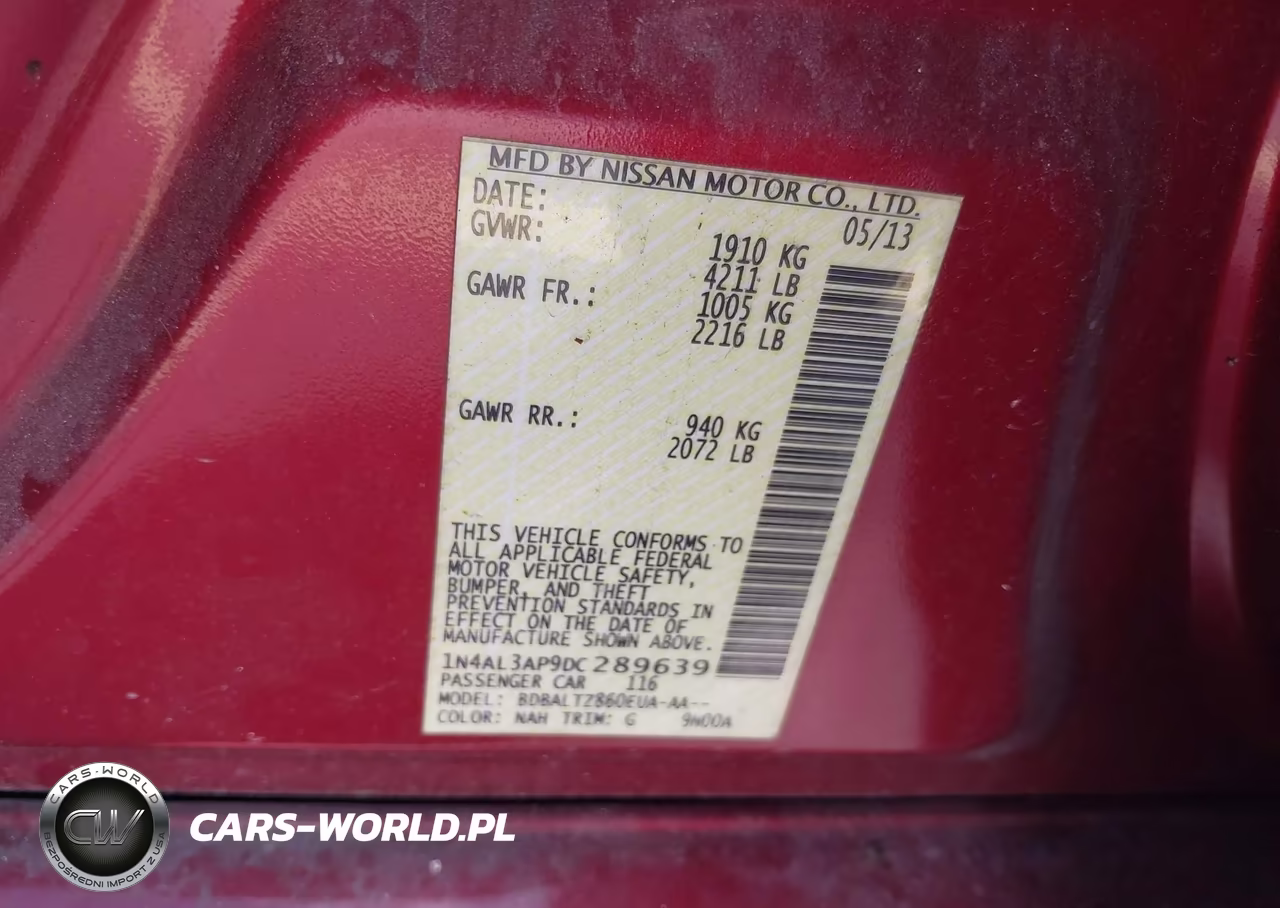 2013 Nissan Altima 2.5 Sv VIN:1N4AL3AP9DC289639 - 9