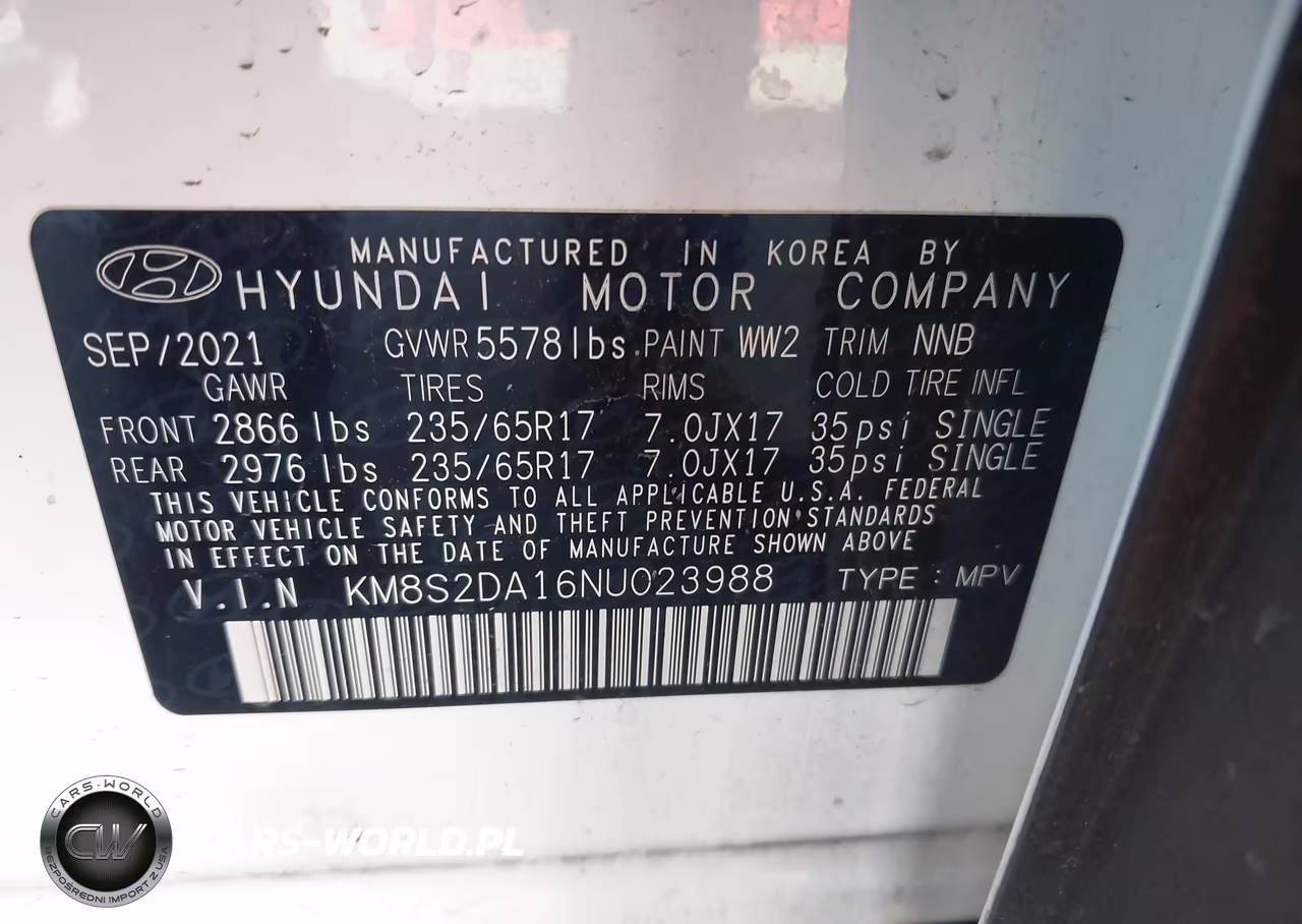 2022 Hyundai Santa Fe Hybrid Blue VIN:KM8S2DA16NU023988 - 9