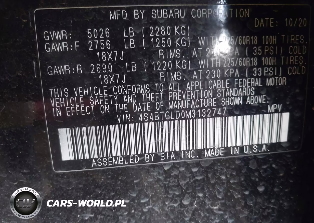 2021 Subaru Outback Onyx Edition Xt VIN:4S4BTGLD0M3132747 - 9
