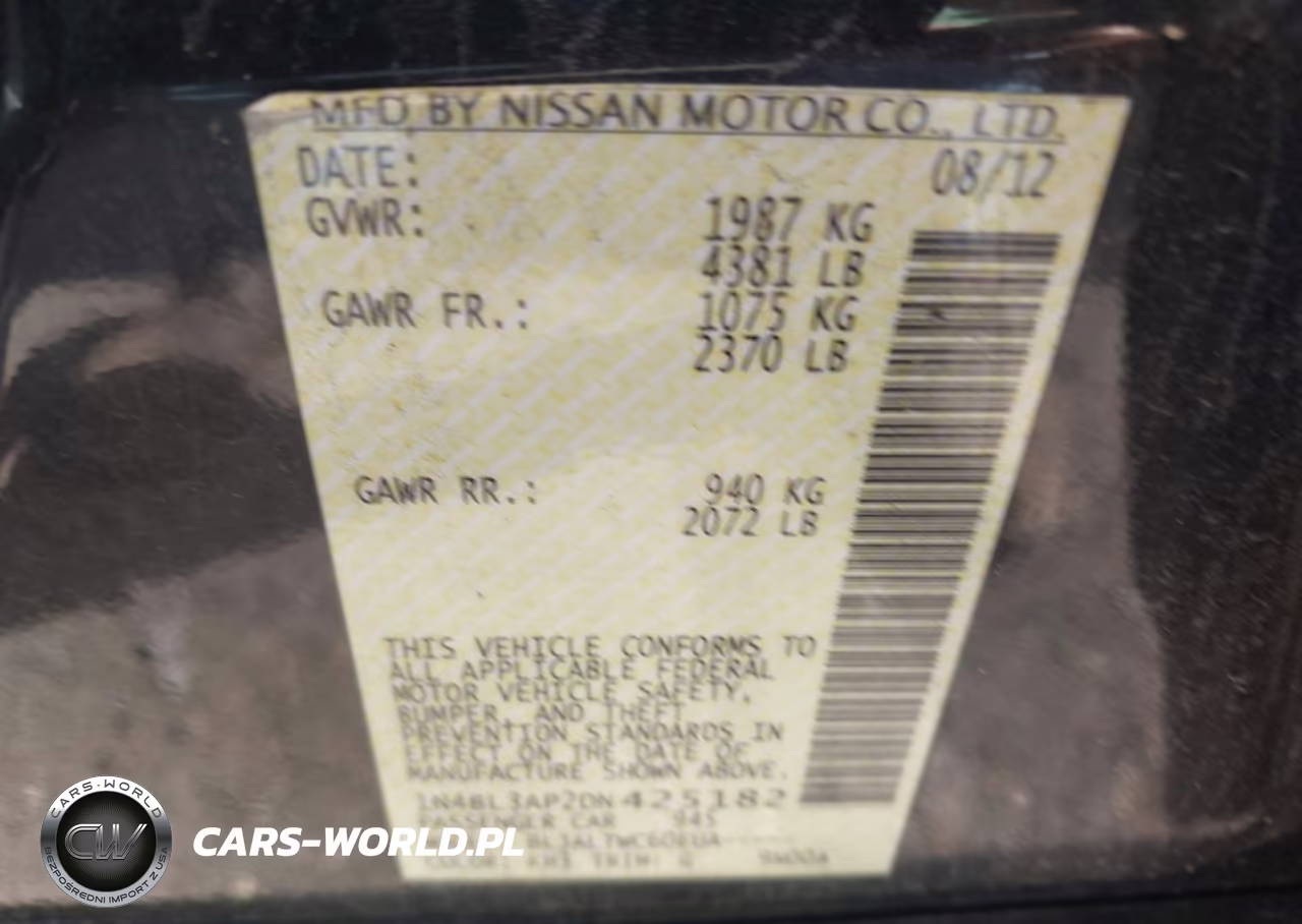 2013 Nissan Altima 3.5 Sv VIN:1N4BL3AP2DN425182 - 9