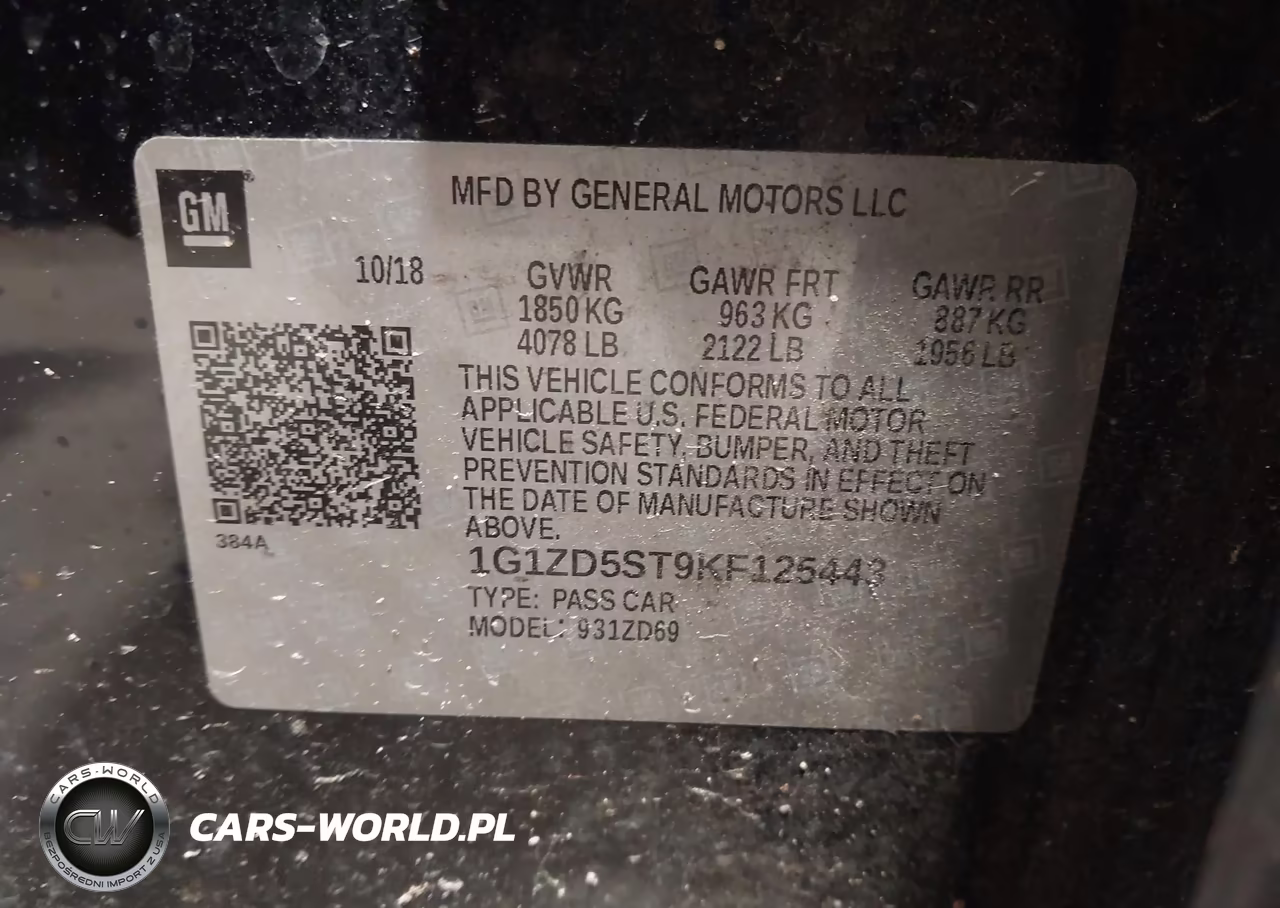 2019 Chevrolet Malibu Lt VIN:1G1ZD5ST9KF125443 - 9