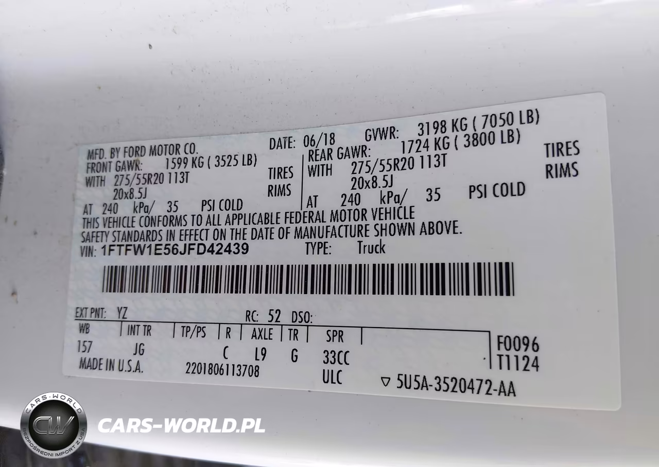 2018 Ford F-150 Xl VIN:1FTFW1E56JFD42439 - 9