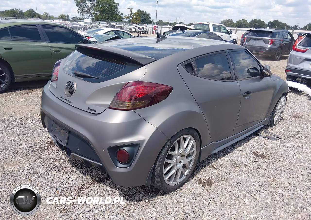 2014 Hyundai Veloster Turbo W-Blue VIN:KMHTC6AE2EU185939 - 4