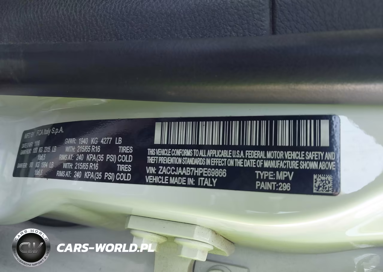 2017 Jeep Renegade Sport Fwd VIN:ZACCJAAB7HPE69866 - 9