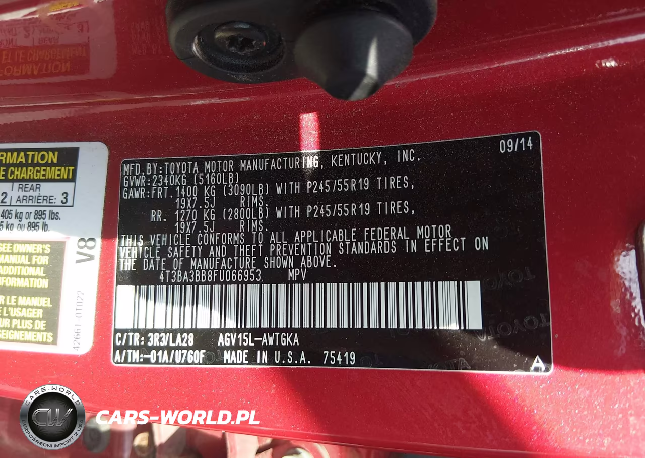 2015 Toyota Venza Xle VIN:4T3BA3BB8FU066953 - 9