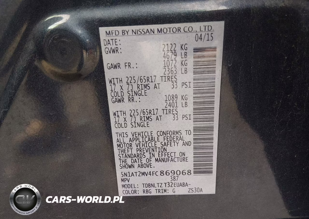 2015 Nissan Rogue Sv VIN:5N1AT2MV4FC869068 - 9