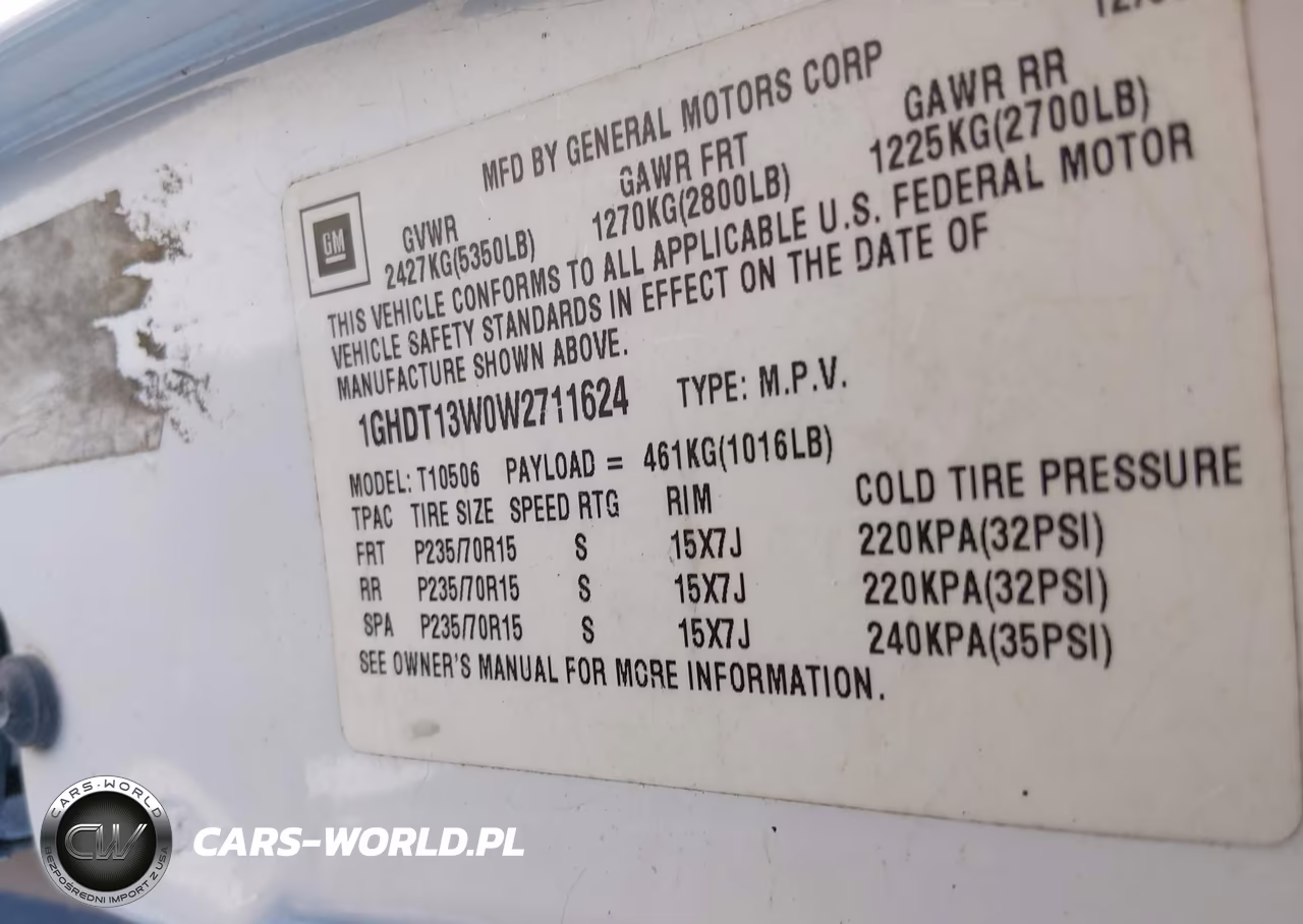 1998 Oldsmobile Bravada VIN:1GHDT13W0W2711624 - 9
