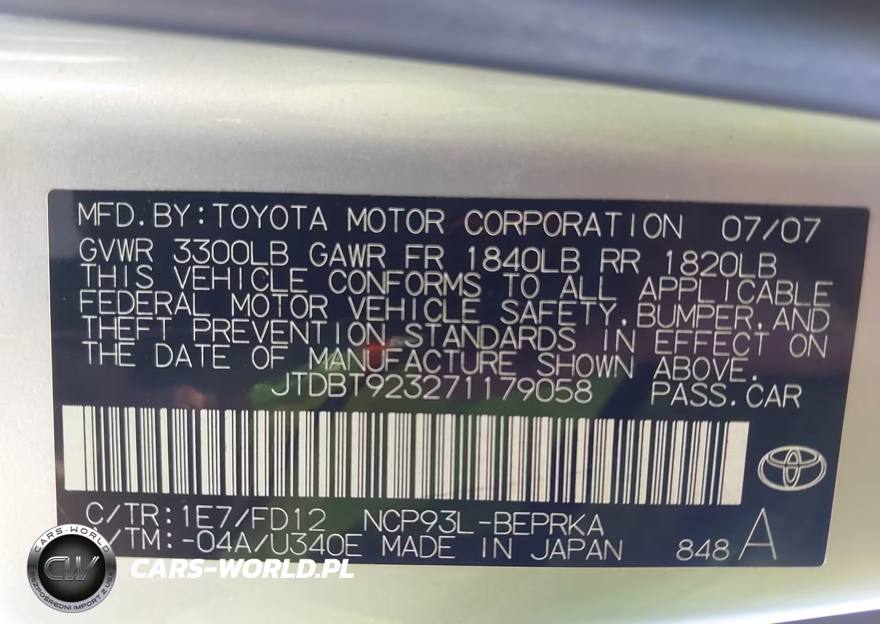 2007 Toyota Yaris S VIN:JTDBT923271179058 - 9