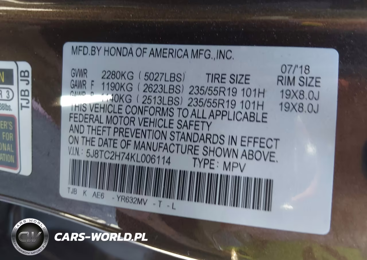 2019 Acura Rdx Advance Package VIN:5J8TC2H74KL006114 - 9