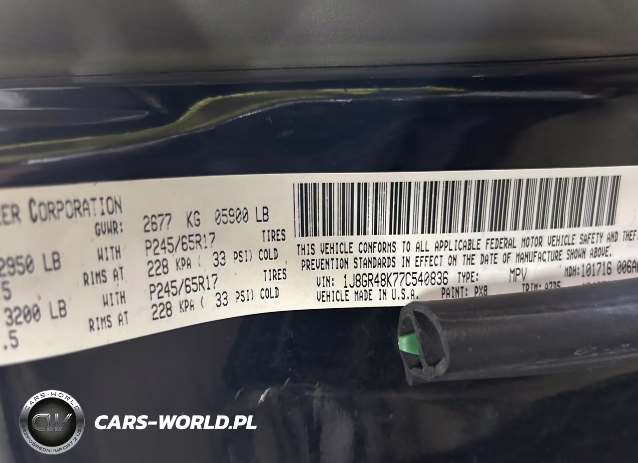 2007 Jeep Grand Cherokee Laredo VIN:1J8GR48K77C540836 - 13