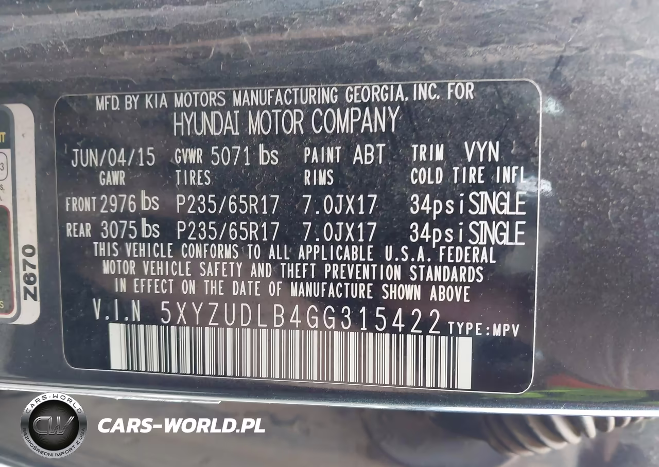2016 Hyundai Santa Fe Sport 2.4L VIN:5XYZUDLB4GG315422 - 9
