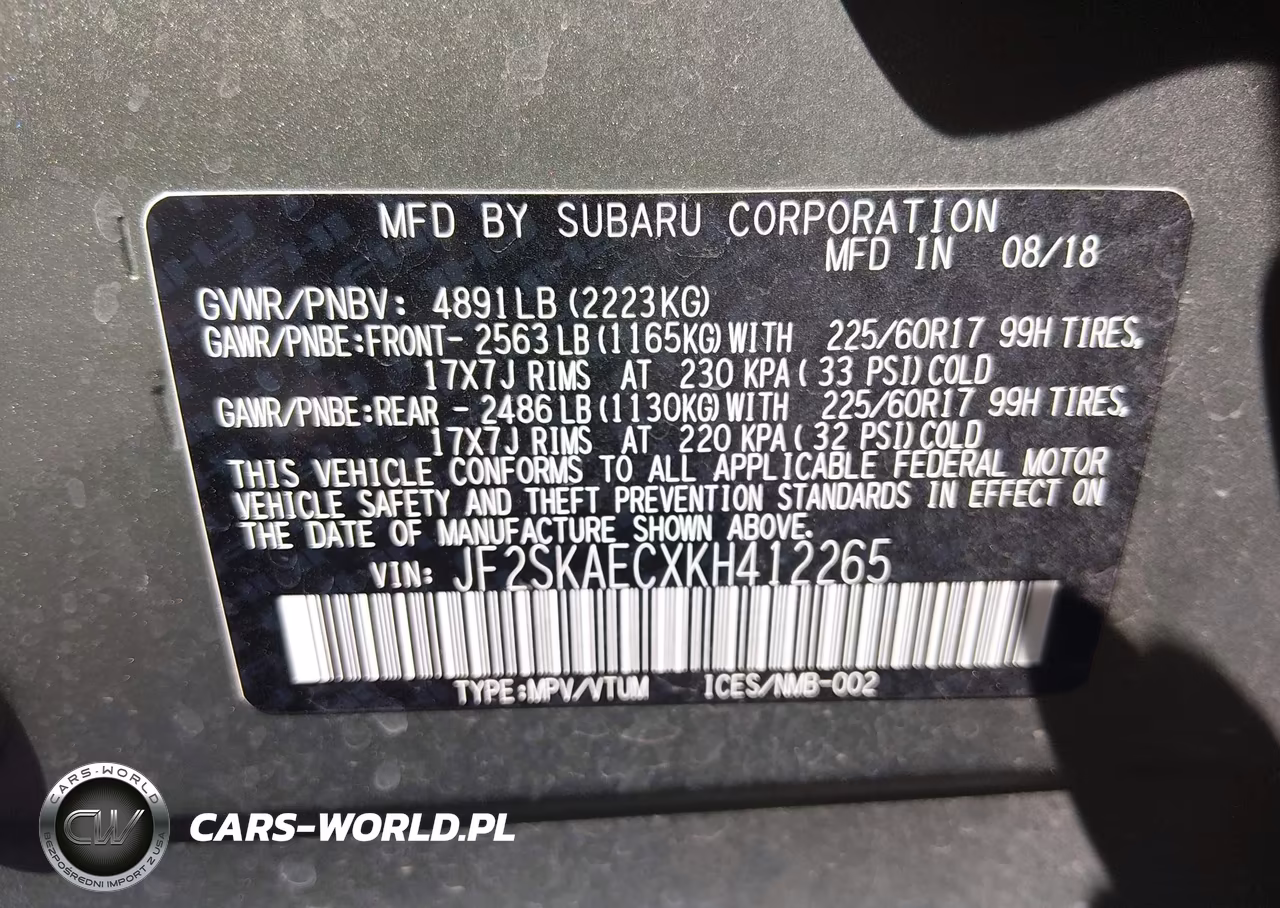 2019 Subaru Forester Premium VIN:JF2SKAECXKH412265 - 9