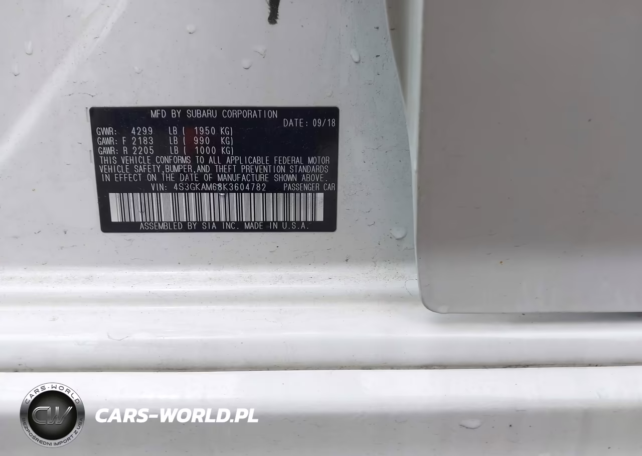 2019 Subaru Impreza 2.0I Sport VIN:4S3GKAM68K3604782 - 9