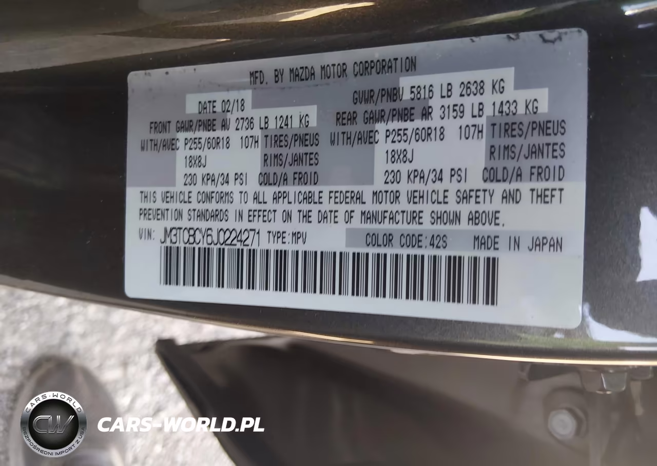 2018 Mazda Cx-9 Touring VIN:JM3TCBCY6J0224271 - 9