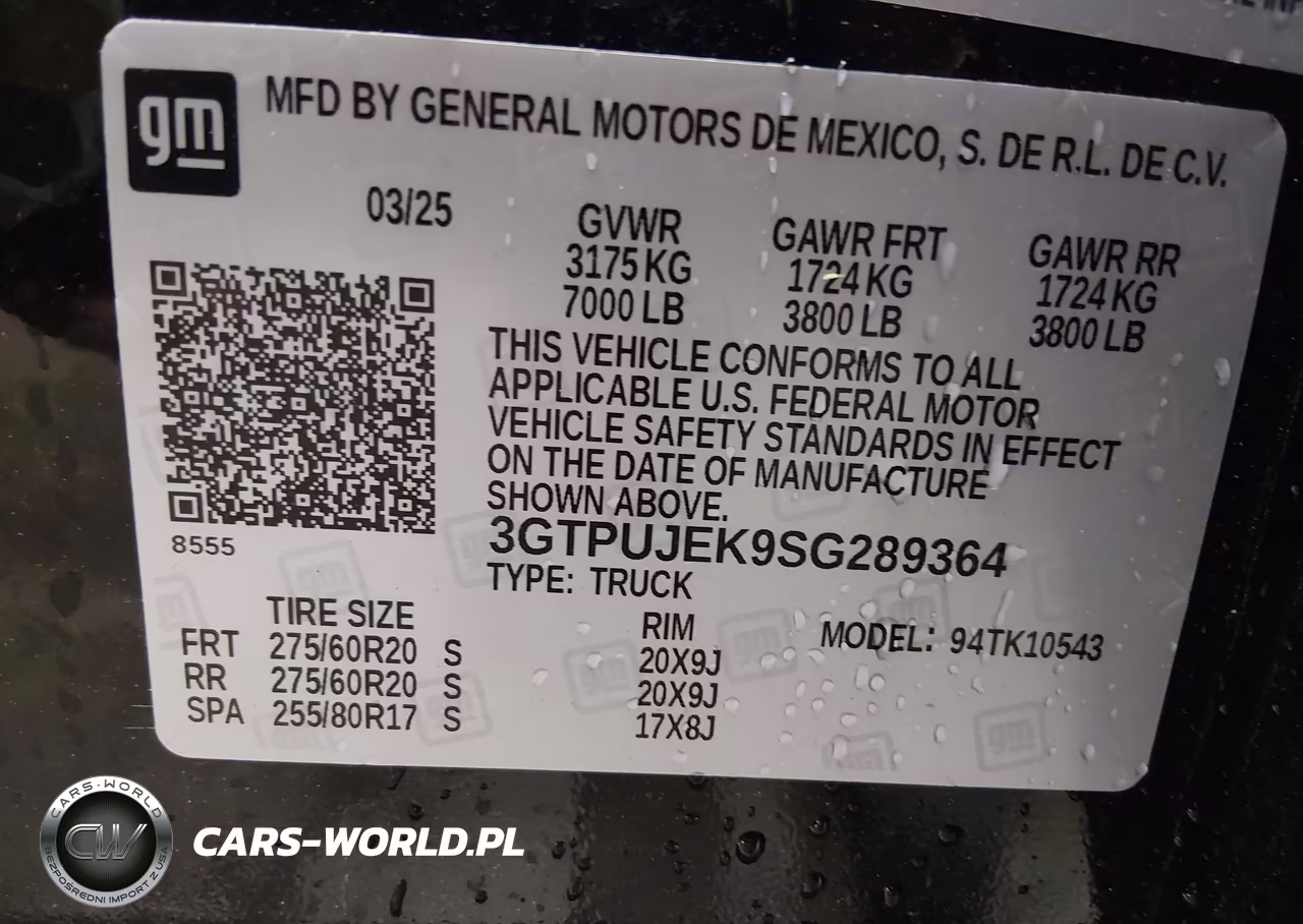 2025 GMC Sierra 1500 4Wd Short Box Elevation With 3Vl VIN:3GTPUJEK9SG289364 - 9