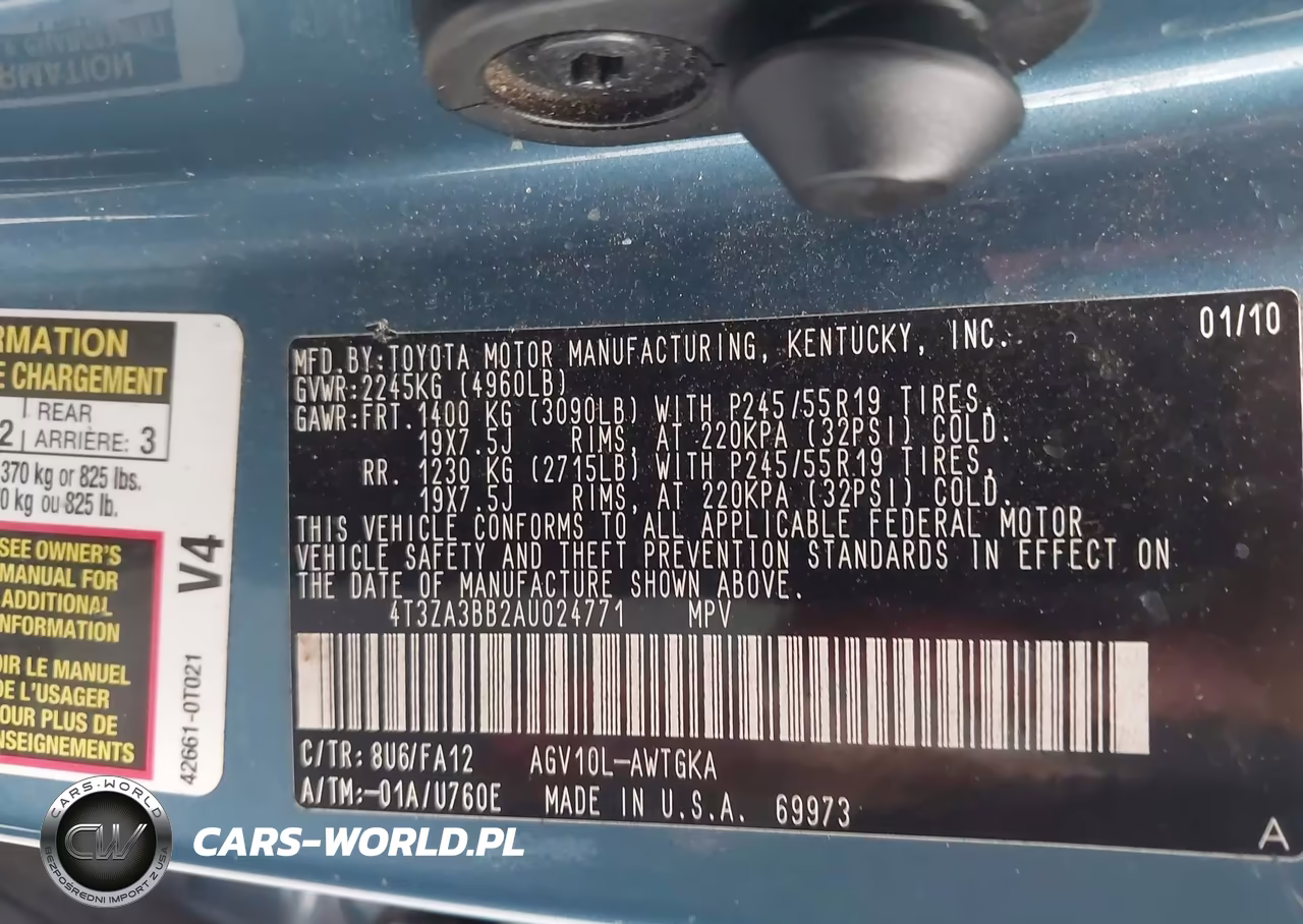 2010 Toyota Venza VIN:4T3ZA3BB2AU024771 - 9