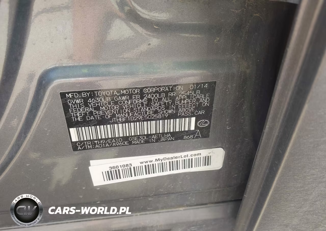 2014 Lexus Is 250 VIN:JTHBF1D29E5025819 - 7