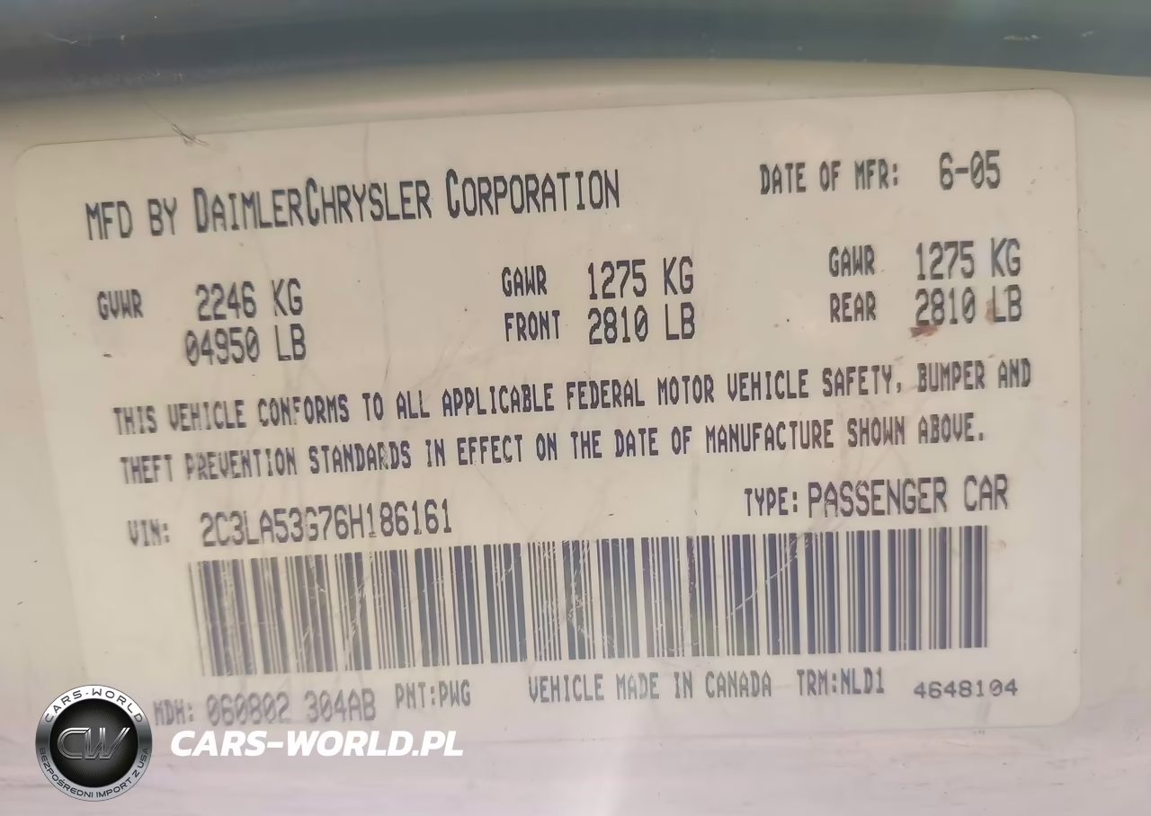 2006 Chrysler 300 Touring VIN:2C3LA53G76H186161 - 9
