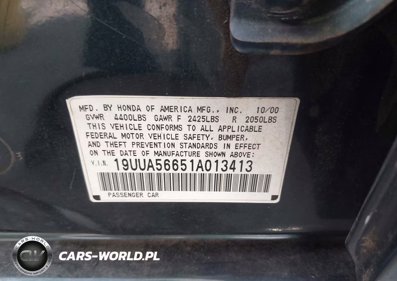 2001 Acura Tl 3.2 VIN:19UUA56651A013413 - 9