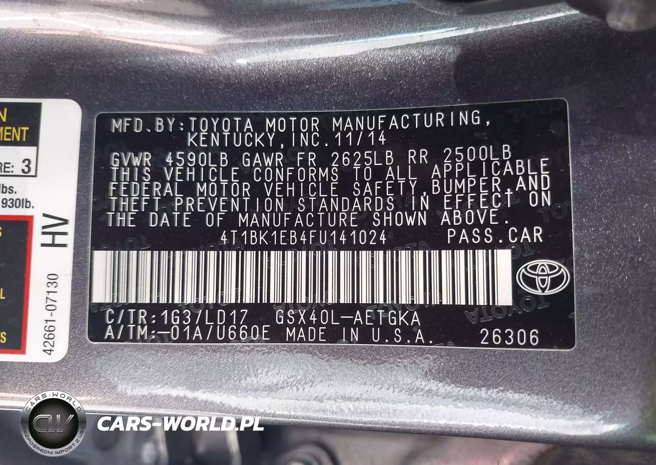 2015 Toyota Avalon Xle VIN:4T1BK1EB4FU141024 - 9