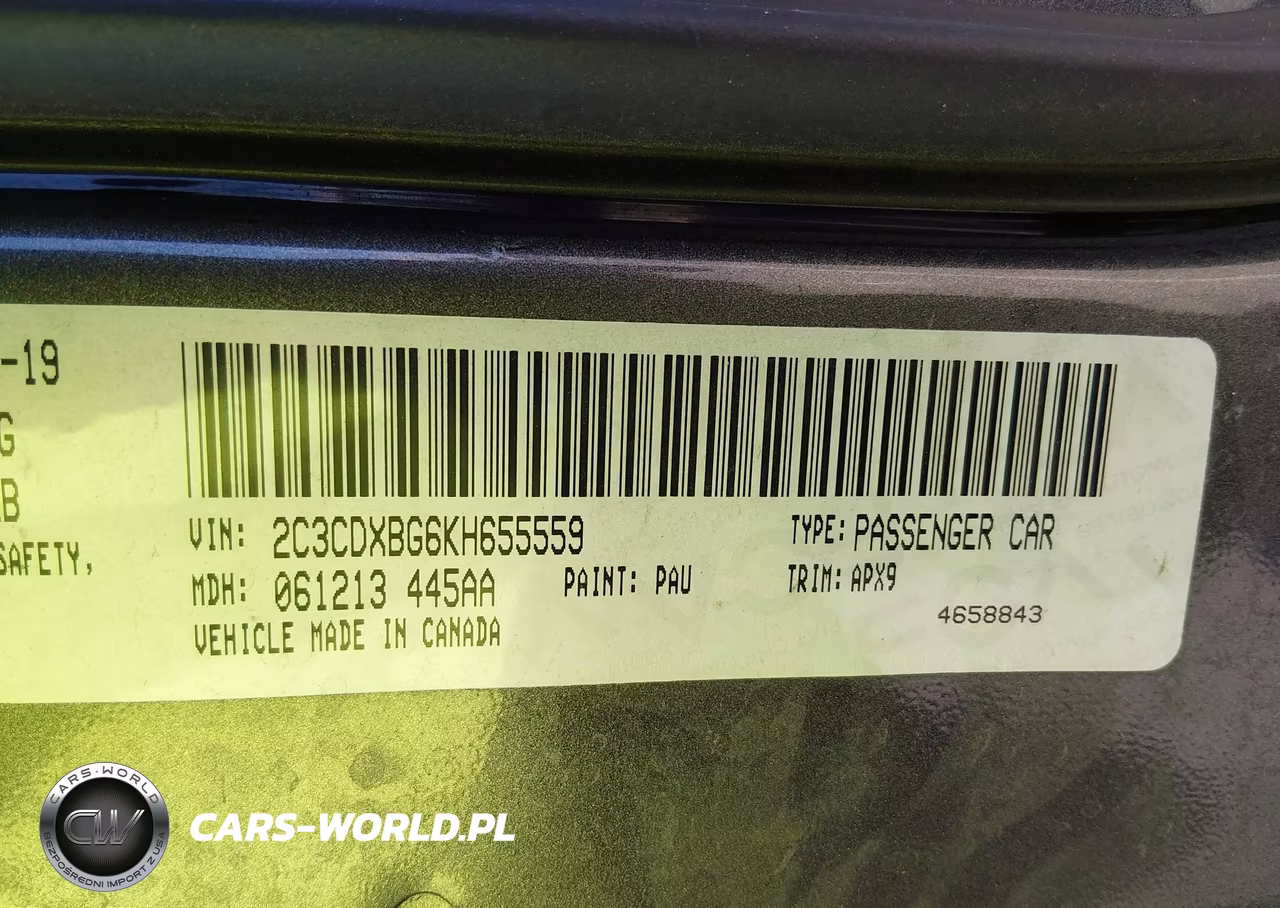 2019 Dodge Charger Sxt Rwd VIN:2C3CDXBG6KH655559 - 9