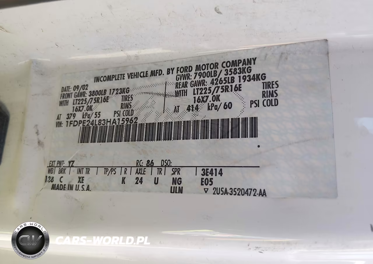 2003 Ford E-250 Recreational VIN:1FDPE24L83HA15962 - 9