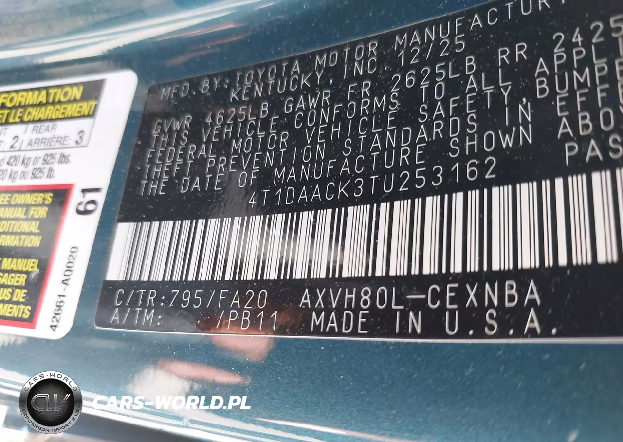 2026 Toyota Camry Le VIN:4T1DAACK3TU253162 - 9