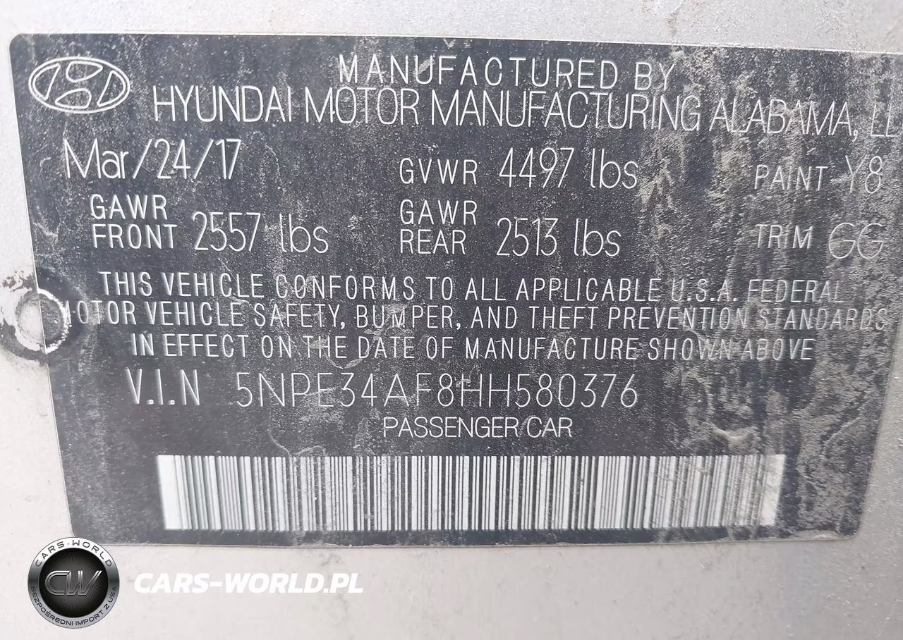 2017 Hyundai Sonata Sport VIN:5NPE34AF8HH580376 - 9