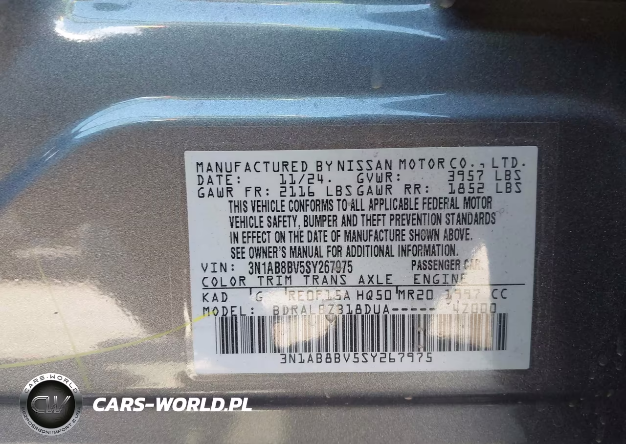 2025 Nissan Sentra S VIN:3N1AB8BV5SY267975 - 9