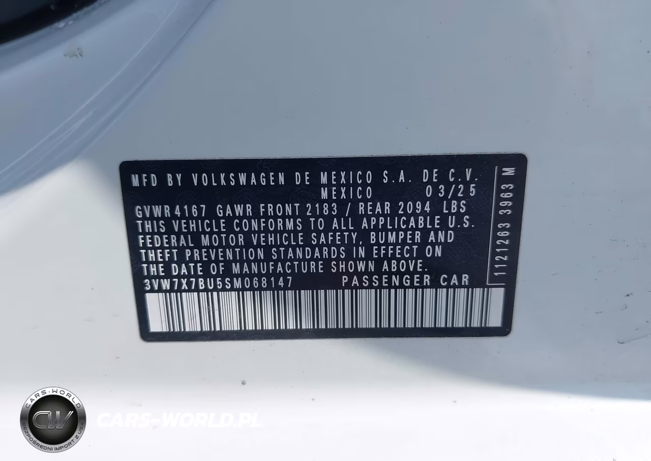 2025 Volkswagen Jetta 1.5T Se VIN:3VW7X7BU5SM068147 - 9