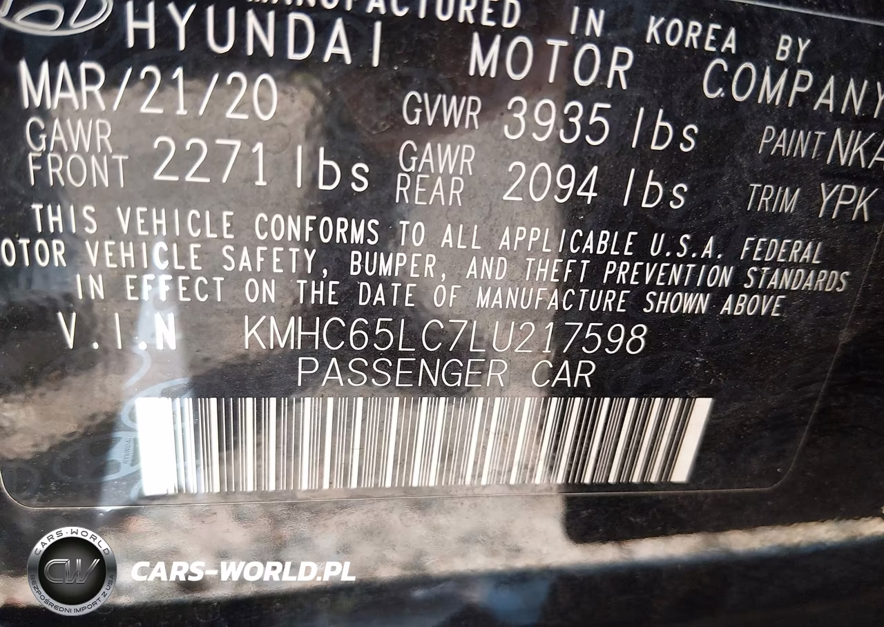 2020 Hyundai Ioniq Hybrid Blue VIN:KMHC65LC7LU217598 - 9