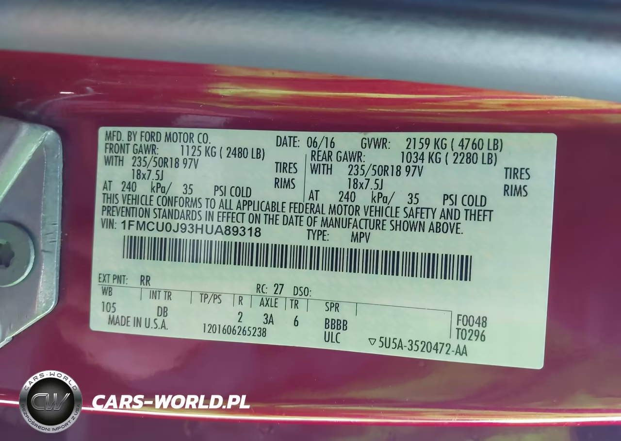 2017 Ford Escape Titanium VIN:1FMCU0J93HUA89318 - 9