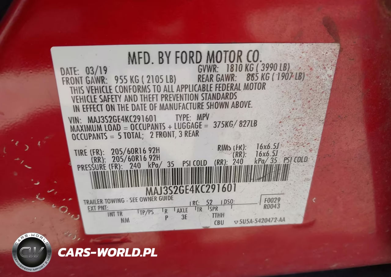 2019 Ford Ecosport Se VIN:MAJ3S2GE4KC291601 - 9